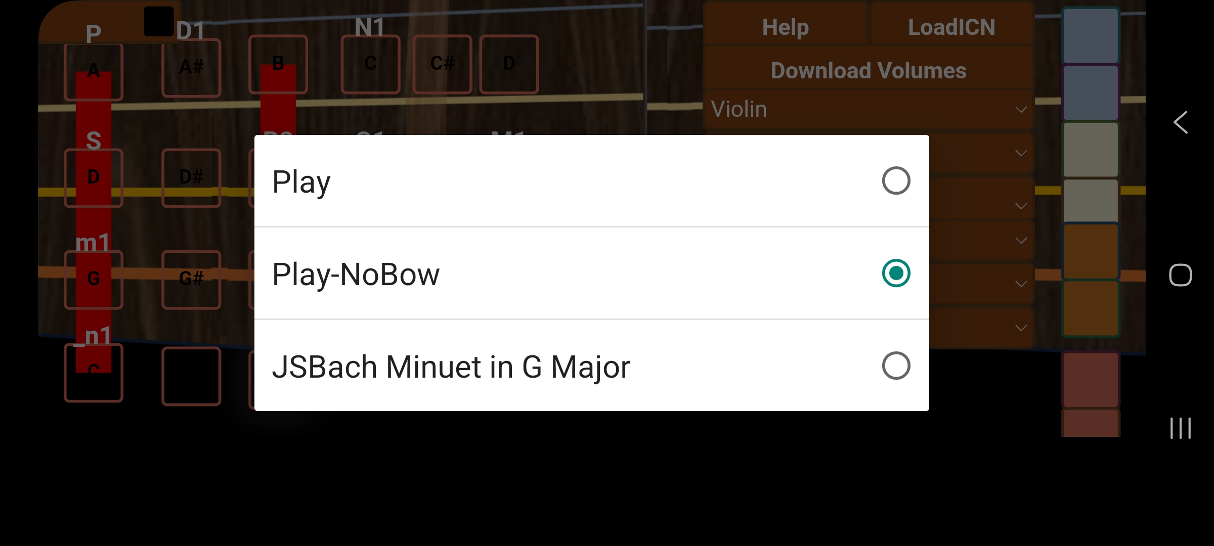 SongMode Dropdown Menu